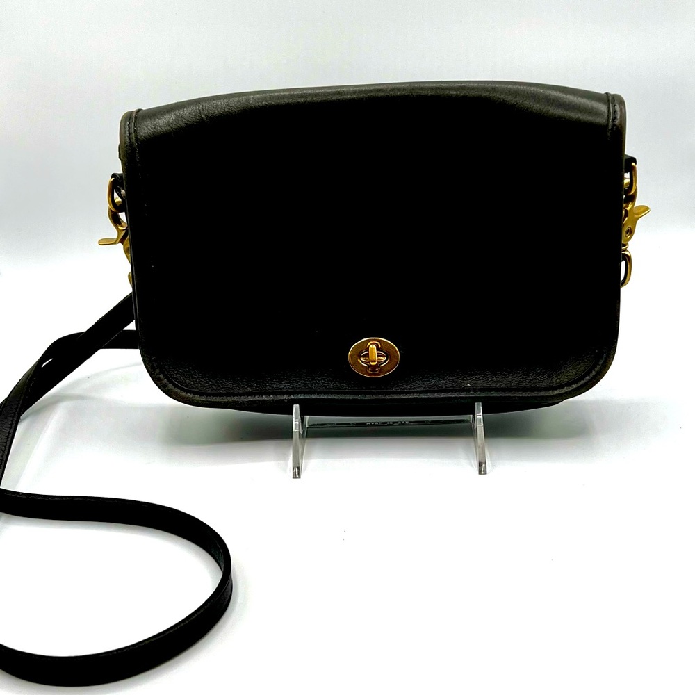 ▪️Vintage Coach Black Leather Crossbody